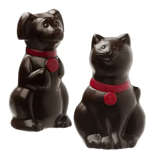 Leonidas Dark Chocolate Christmas Cat or Dog – Festive Hollow Figure with Novelty (Approx. 100g) Leonidas Kensington