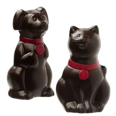 Leonidas Dark Chocolate Christmas Cat or Dog – Festive Hollow Figure with Novelty (Approx. 100g) Leonidas Kensington