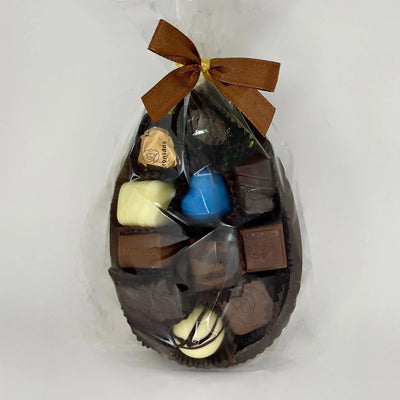 Leonidas Easter Dark Half Chocolate Egg With Assorted Chocolate, 250g Leonidas Kensington