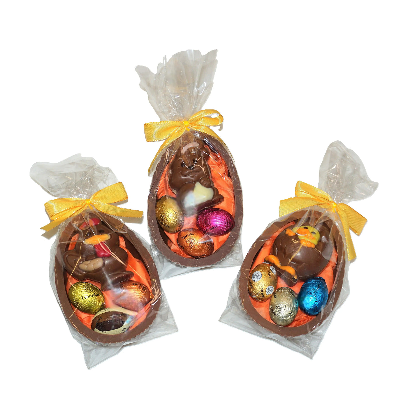 Leonidas Easter Mini Eggs Cone & Milk Chocolate Half Egg With Novelty Leonidas Kensington