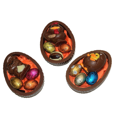 Leonidas Easter Mini Eggs Cone & Milk Chocolate Half Egg With Novelty Leonidas Kensington