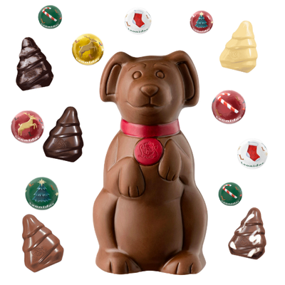 Leonidas Milk Chocolate Christmas Cat or Dog – Festive Hollow Figure with Novelty (Approx. 100g) Leonidas Kensington