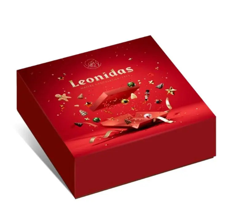 Leonidas Square Red Christmas Gift Box - 32 Xmas Assorted Pieces Leonidas Kensington