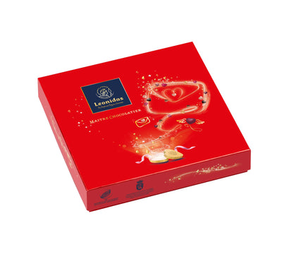 Leonidas 16 Assorted Chocolate Hearts in Red Square Valentine Gift Box Leonidas Kensington