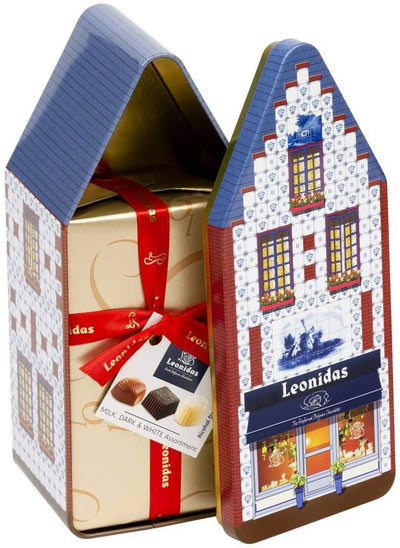Leonidas Assorted Selection Traditional Tin House Chocolate Box, 550g. freeshipping - Leonidas Kensington