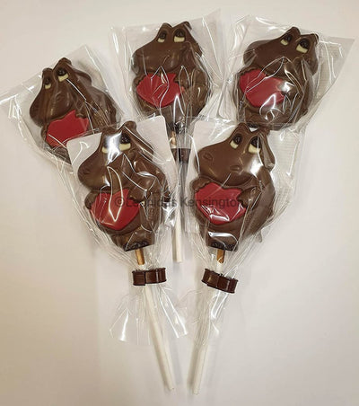 Leonidas Belgian Chocolate Valentine Hippo Lolly, 30g, Set of 5 freeshipping - Leonidas Kensington