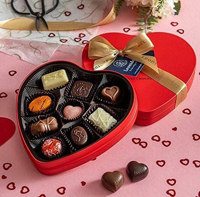 Leonidas Charming Heart Shaped Tin with 9 Piece Assorted Belgian Chocolates 135g freeshipping - Leonidas Kensington