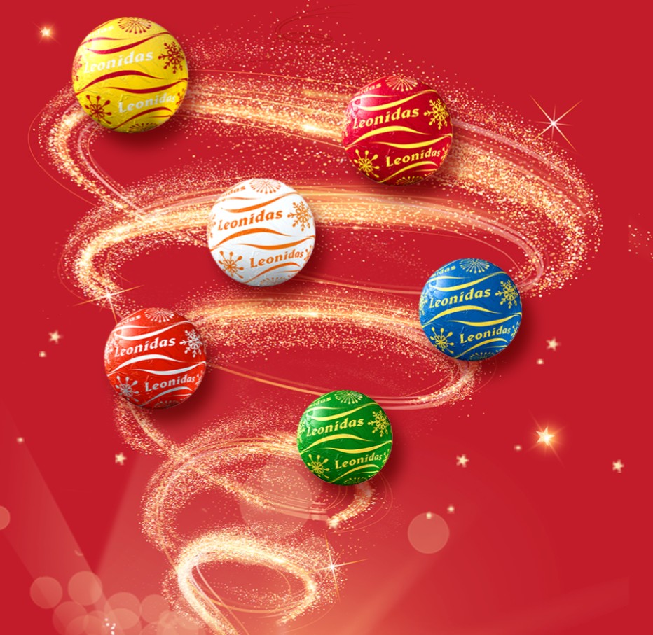 Leonidas Christmas Chocolate Balls, Assorted Belgian Praline Balls, Gift Tube 200g, 350g or 500g. freeshipping - Leonidas Kensington