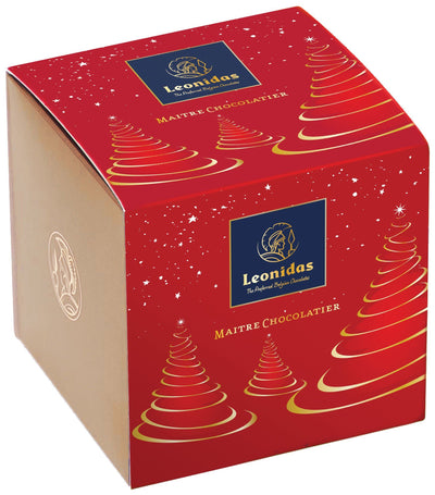 Leonidas Christmas Tree and Balls Pralines Chocolate Assortment Cube, 240g Leonidas Kensington