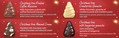 Leonidas Christmas Tree and Balls Pralines Chocolate Assortment Cube, 240g Leonidas Kensington