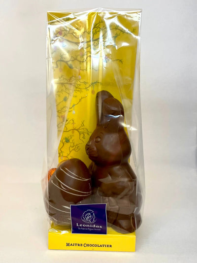 Leonidas Easter Chocolate Hollow Bunny With Hollow chocolate egg with assorted mini Eggs, 270g Approx Leonidas Kensington