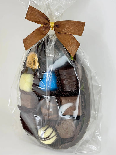 Leonidas Easter Dark Half Chocolate Egg With Assorted Chocolate, 250g Leonidas Kensington