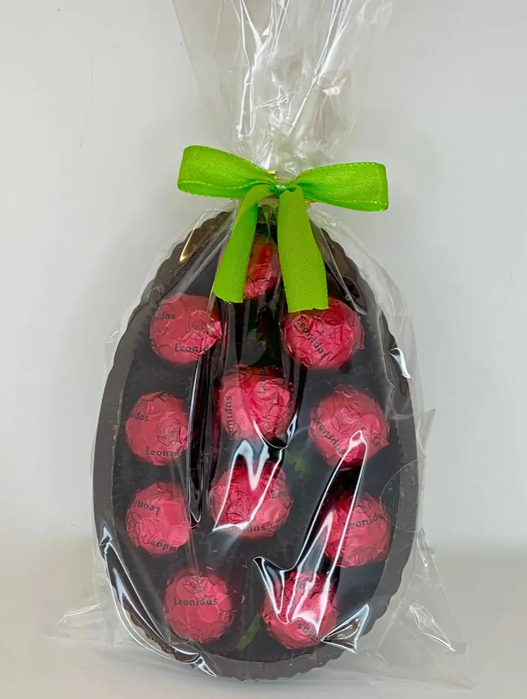 Leonidas Easter Half Dark Chocolate Egg With Dark Cherry Liquor, 275g Approx Leonidas Kensington