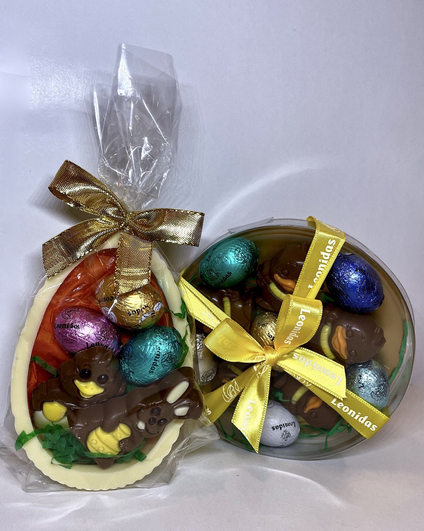 Leonidas Easter Half White Chocolate Egg Shell & Round Cello With Flat Chocolates And Mini Eggs, 250g freeshipping - Leonidas Kensington