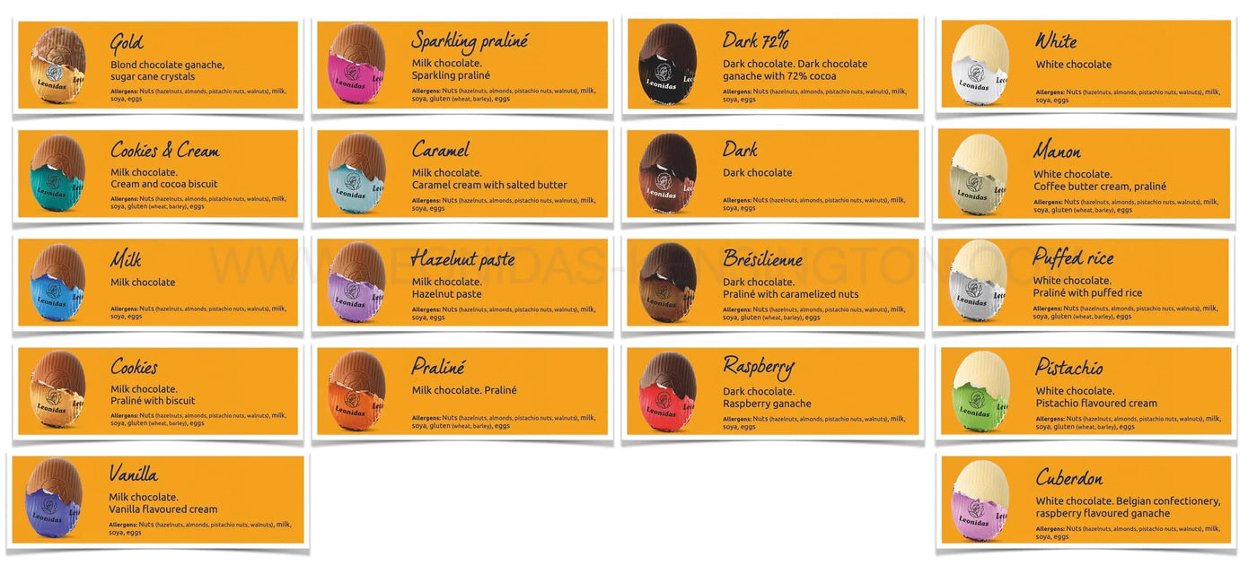 Leonidas Easter Mini Eggs Cello Tube, 25 pc Assorted Leonidas Kensington