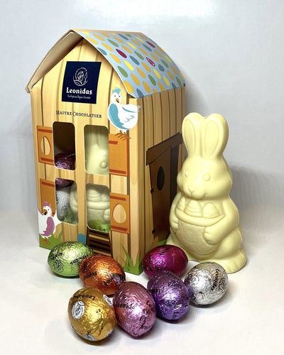 Leonidas Easter White Bunny In A Paper House, 130g freeshipping - Leonidas Kensington