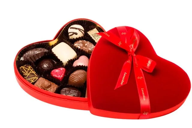 Leonidas Luxury Red Velvet Heart-shaped Assorted Chocolate Gift Box Leonidas Kensington