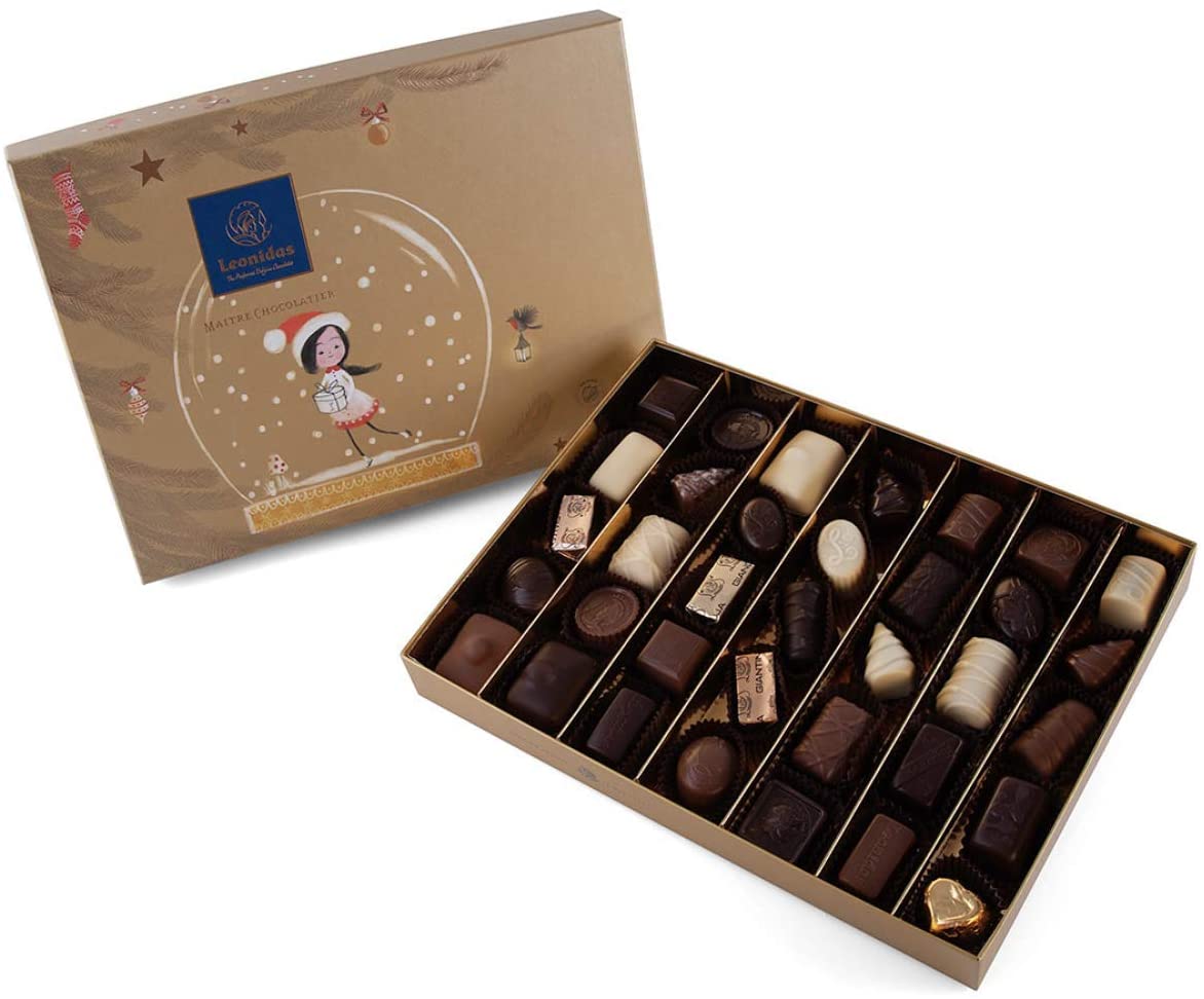 Leonidas Prestige Box in Christmas Colours with a Delicious Assortment of 30 Chocolates, 430g freeshipping - Leonidas Kensington